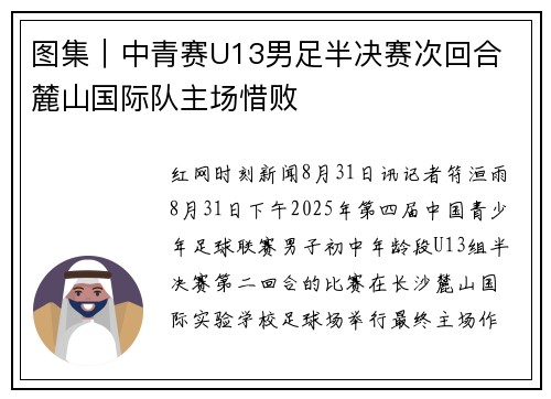 图集｜中青赛U13男足半决赛次回合 麓山国际队主场惜败